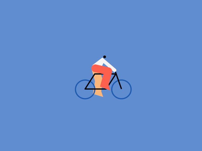 Cyclist 2d animation bike character character animation cyclist gif illustration loop motion motion design motiongraphics