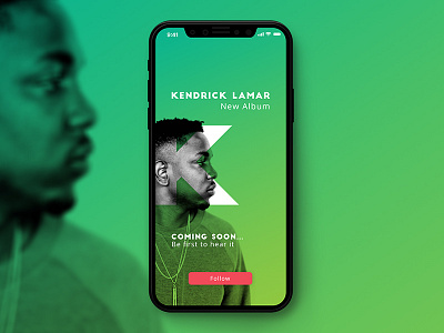 Spotify Featuring Coming Albums green iphone iphone x modern music spotify ui ux