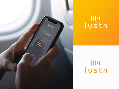 Lystn app brand branding modern podcast podcasts startup startup branding ui ux yellow