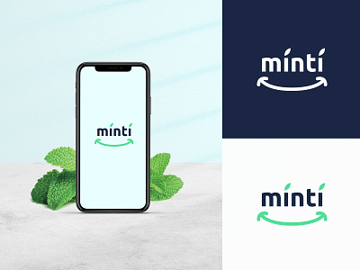 Minti app blue brand branding design green health app healthy logo mint mints modern logo psychology startup ui ux