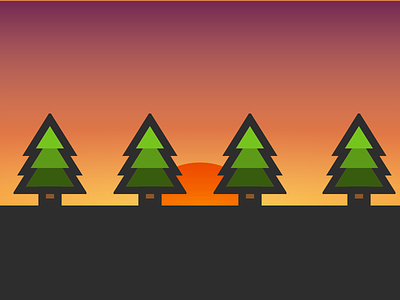 Nighttime in the Forest fall forest simple sunset trees