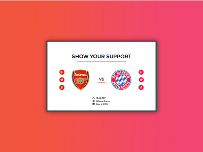 Daily UI // 010 Social Share 010 arsenal atx bayern munich challenge dailyui football share soccer social share ui web