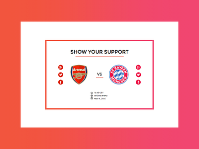 Daily UI // 010 Social Share Pt. II 010 arsenal atx bayern munich challenge dailyui football share soccer social share ui web