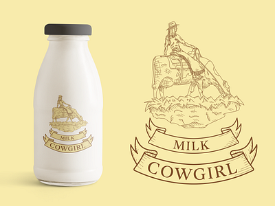 Cowgirl milk branding graphic design logo