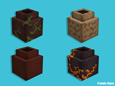 Pots! 3d blockbench desert lush minecraft pixel art pot