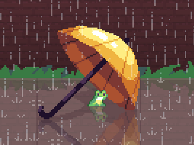 A Frog In The Rain