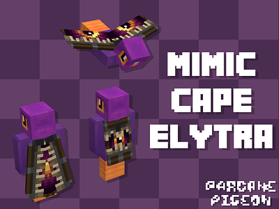 Minecraft Mimic Cape and Elytra 3d blockbench cape elytra minecraft pigeon wings