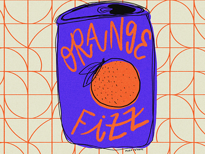 Orange Fizz 2d illustration beverage bold colors design drink freehand handwriting illustration orange pattern texture