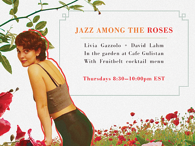 Jazz Among the Roses | Social Media design collage design graphic design social media typography vintage