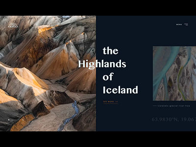 the Highlands of Iceland booking branding cards ui clean homepage landing page minimal motion nature transition travel agency travel app travel website typography ui ux web app web design