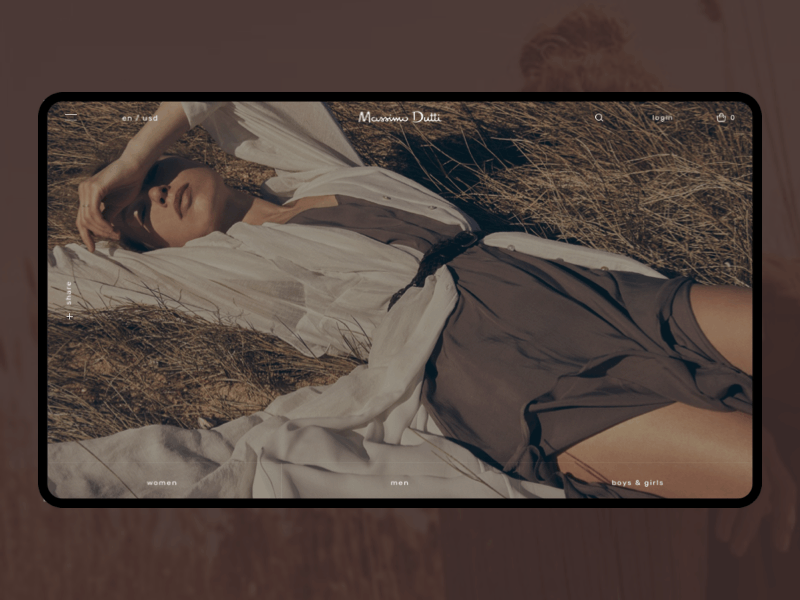 Massimo Dutti - Concept #1 clean collection e commerce ecommerce app editorial design fashion high fashion homepage landing page luxury minimal modern online shopping product design product page uiux web design