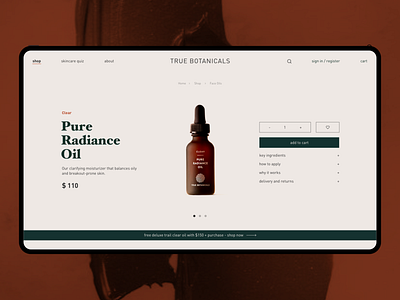 Skincare - Product add to cart breadcrumbs clean elegant geometric luxury brand luxury design minimal minimalistic modern product page product page design simple ui ux uiux web design