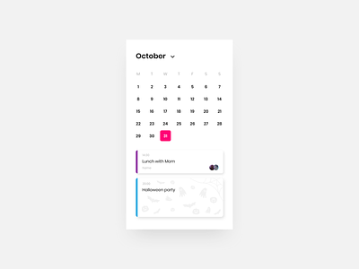 Daily UI #038 - Calendar