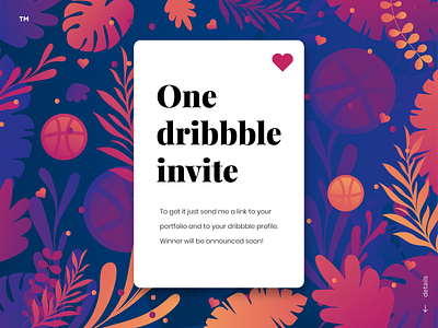 Dribbble invite - Daily UI Challenge 044 -Favorites