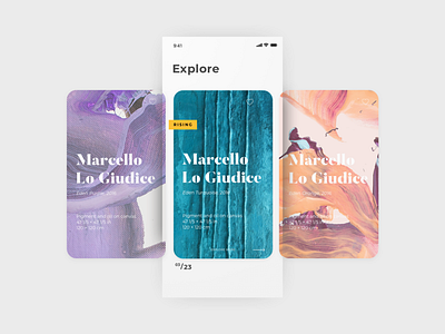 Daily UI Challenge #045 - Info Card art art app artist card carousel challenge clean daily ui daily ui challenge dailyui explore info info card minimal offer painting product typography ui ux