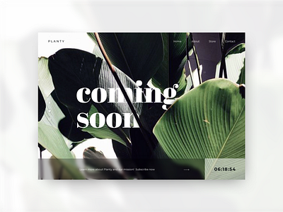 Daily UI #048 - Coming Soon clean coming soon coming soon page count down countdown timer daily ui daily ui challenge design explore landing page minimal nature page plant tropical typography ui ux