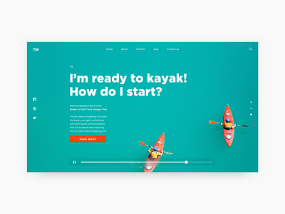 Daily UI Challenge #057 - Video Player 2019 challenge clean colors daily ui daily ui challenge dailyui design kayak kayaking landing page minimal nature new year player ui ui ux video video background video player