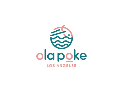 Ola Poke LA brand design branding businesscards california clothing design food truck design graphic design logo graphicdesign illustrator logodesign los angeles menu design merch