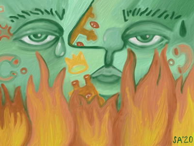 Through Flames 2020 adobefresco art artist eyes flames heart illustration ipad pro ipad pro art oil paint oilpaint brush oilpainting terracota