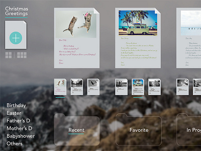 Greeting card writing system software interface design uiux