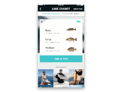 Fishing Trip Information Page Design uiux