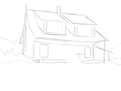 Unsettling doodle eerie house illustration photoshop sketch spooky unsettling