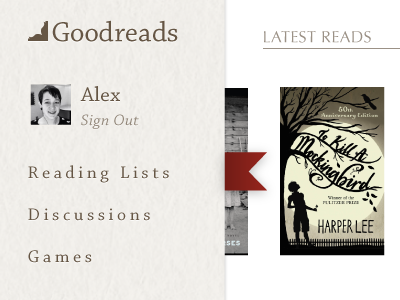 Goodreads Redesign books browsing carousel goodreads illustrator newsfeed personal photoshop reading recommendations web design