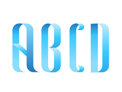 Ribbon Alphabet illustrator letterforms typography vector