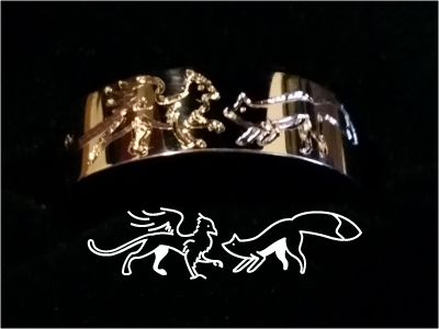 Wedding Band Design engraving fox griffon jewelry ring wedding band
