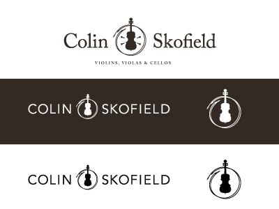 Colin Skofield Logo pt. 3 bow brand cello craftsman instruments logo luthier musical musician strings viola violin