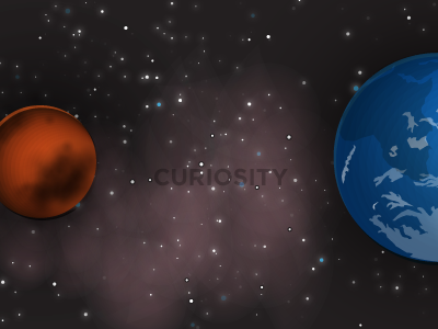 Curiosity Rebound curiosity earth illustrator mars nasa planets rover space stars vector