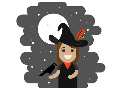 A Bewitching Portrait adorbz halloween illustration illustrator portrait raven vector witch