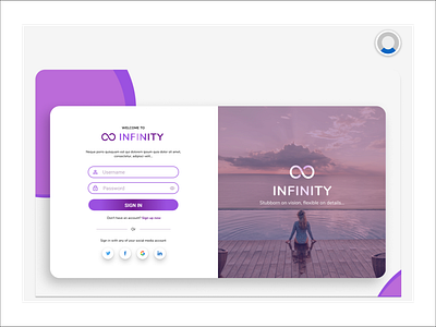 Web Sign in Page for Infinity