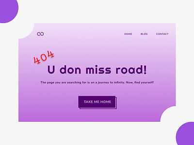 Infinity's 404 Page branding minimal simple design ui