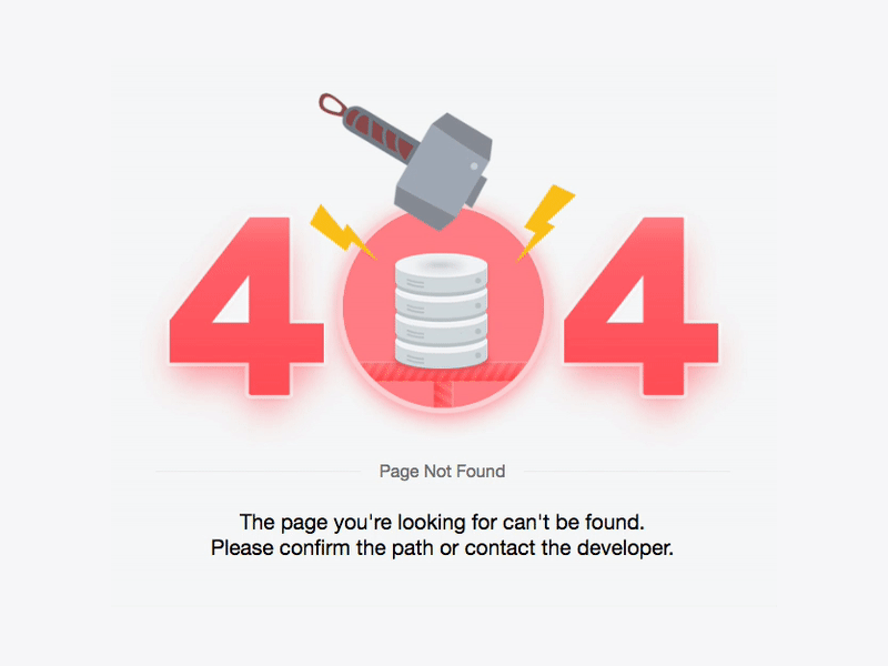 Mjolnir 404 page 404 animation error gif illustration mjolnir