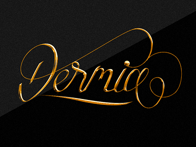 Dermia branding calligraphy dribbble gold lettering typography vector