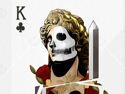 Dead King of Clubs illustration kingofclubs mexicanillustrators photoshop playing cards skull