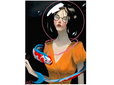 Interstellar Aquarium illustration illustration art photoshop surrealism woman