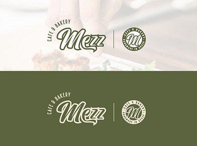 Mezz Cafe and Bakery badge bakery branding cafe catering coin icon mezzanine new hampshire script typography