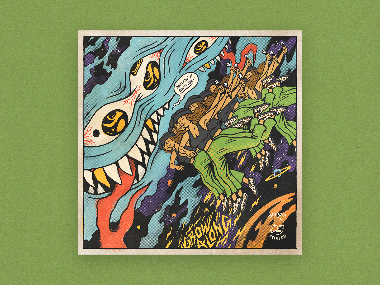 Grow Along album art aliens design hand drawn illustration music music art poster design print print design single cover space