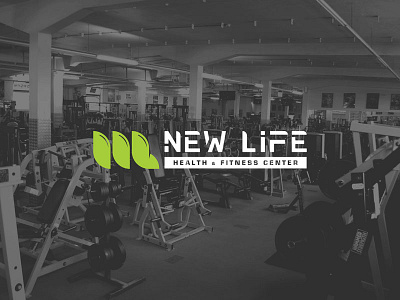 New Life body building center design fitness green gym health life logo new sohohds