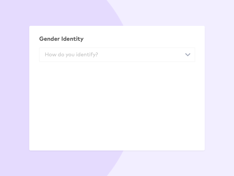 Gender Identity Dropdown design dropdown gender identity multi select