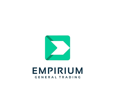 empirium arrowhead e letter logo negative space square