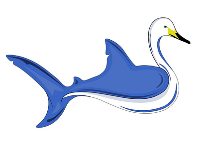 SwanFin adobe illustrator ai design first attempt first post iceland illustration ireland shark swan