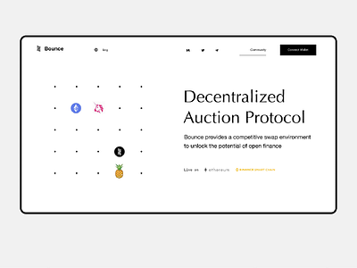 Auction Protocol auction blockchain community crypto decentralized defi finance landing nft product protocols swap ui ux wallet