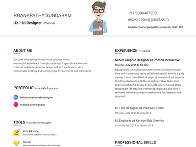 UX UI Designer Resume