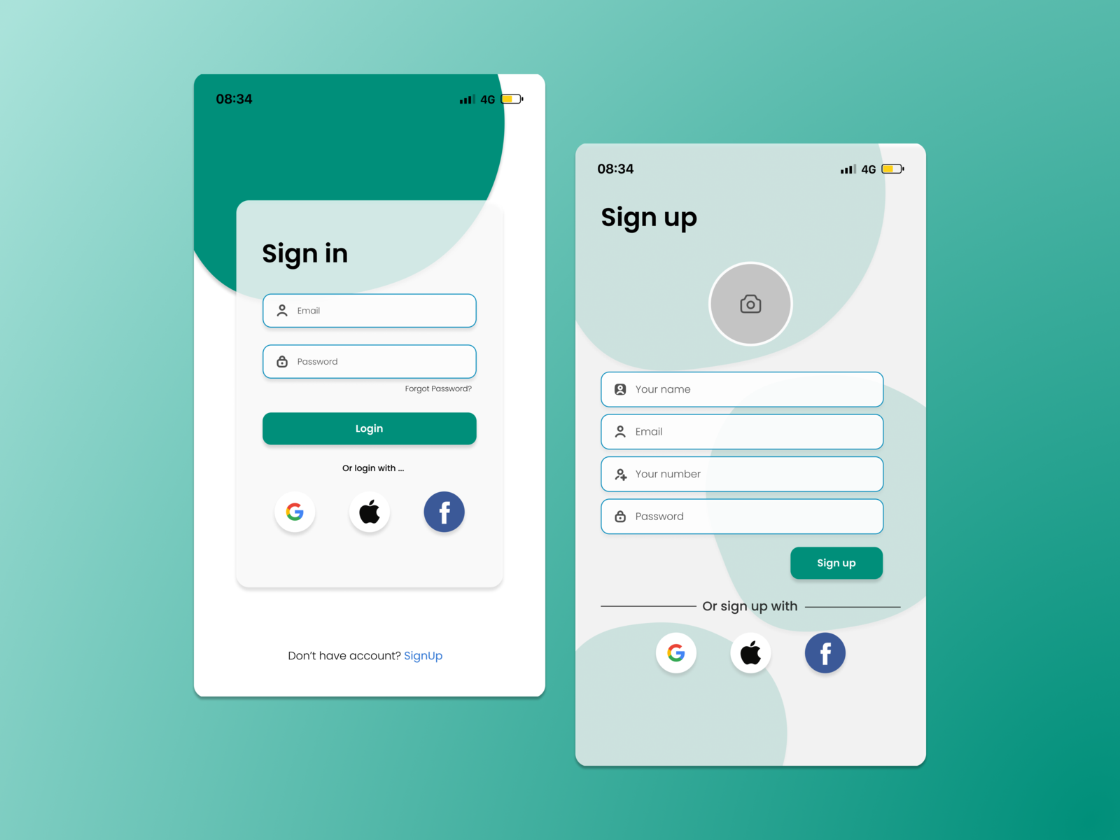 Login Screens and Sign Up Screens. by Kuswadi on Dribbble