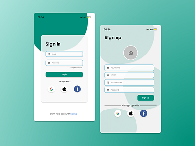 Login Screens and Sign Up Screens. login screen design mobile apps design signup userinterface