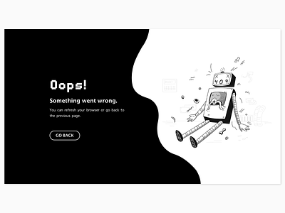 Daily UI #008 - 404 page 404page blackandwhite dailyui design illustration robot uidesign web