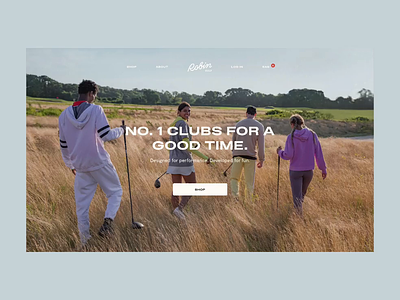 Golf brand home page 2d animation interaction design javascript motion typography
